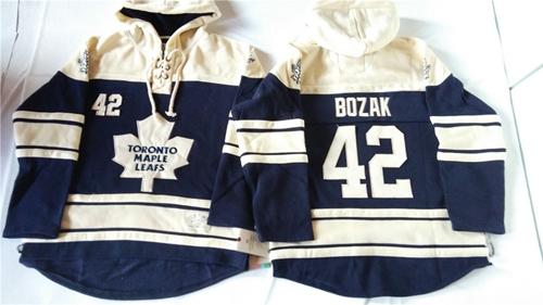 Toronto Maple Leafs #42 Tyler Bozak Blue Sawyer Hooded Sweatshirt Stitched NHL Jersey