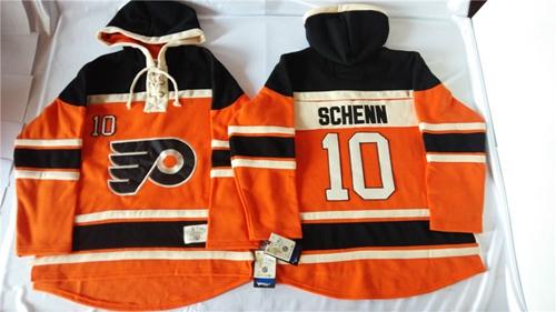 Philadelphia Flyers #10 Brayden Schenn Orange Sawyer Hooded Sweatshirt Stitched NHL Jersey
