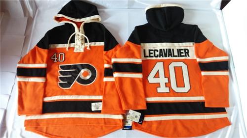 Philadelphia Flyers #40 Vincent Lecavalier Orange Sawyer Hooded Sweatshirt Stitched NHL Jersey