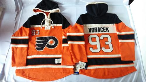 Philadelphia Flyers #93 Jakub Voracek Orange Sawyer Hooded Sweatshirt Stitched NHL Jersey