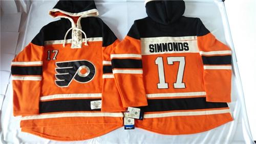 Philadelphia Flyers #17 Wayne Simmonds Orange Sawyer Hooded Sweatshirt Stitched NHL Jersey
