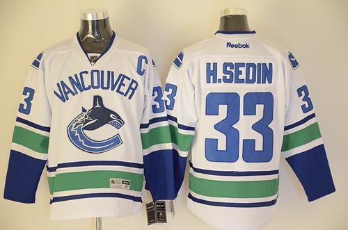 Vancouver Canucks #33 Henrik Sedin White Stitched NHL Jersey