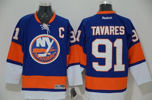 New York Islanders #91 John Tavares Light Blue Stitched NHL Jersey