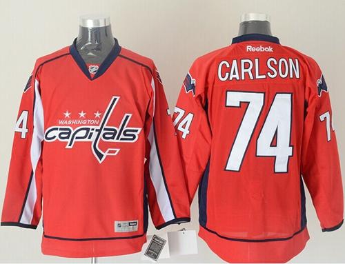 Washington Capitals #74 John Carlson Red Stitched NHL Jersey