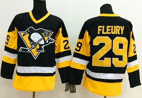 Pittsburgh Penguins #29 Andre Fleury Black Alternate Stitched NHL Jersey