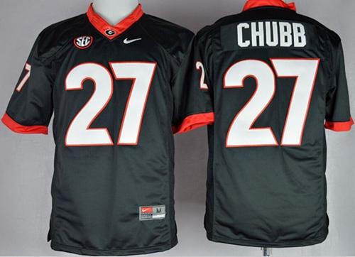 Georgia Bulldogs #27 Nick Chubb Black Limited Stitched NCAA Jersey