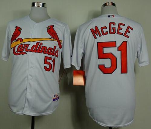 St. Louis Cardinals #51 Willie McGee White Cool Base Stitched Baseball Jersey