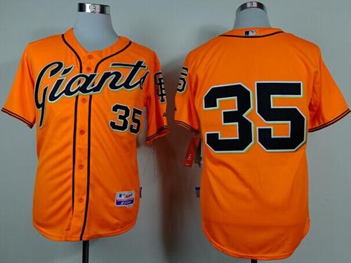 San Francisco Giants #35 Brandon Crawford Orange Alternate Cool Base Stitched Baseball Jersey