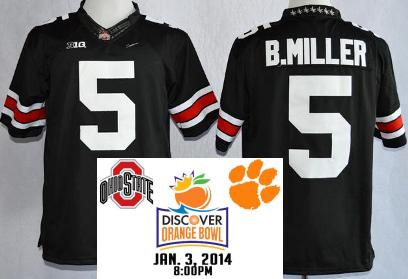 Ohio State Buckeyes 5 Braxton Miller Black College Football Limited NCAA Jerseys 2014 Discover Orange Bowl Game Patch