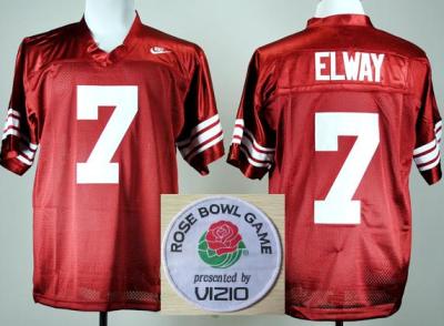 Stanford Cardinals 7 John Elway Red College Football NCAA Jerseys 2014 Rose Bowl Game Patch