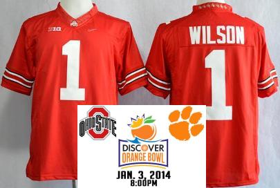 Ohio State Buckeyes 1 Dontre Wilson Red College Football Limited NCAA Jerseys 2014 Discover Orange Bowl Game Patch