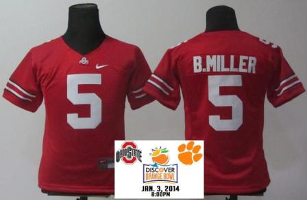 Women Ohio State Buckeyes 5 Braxton Miller Red College Football NCAA Jerseys 2014 Discover Orange Bowl Game Patch
