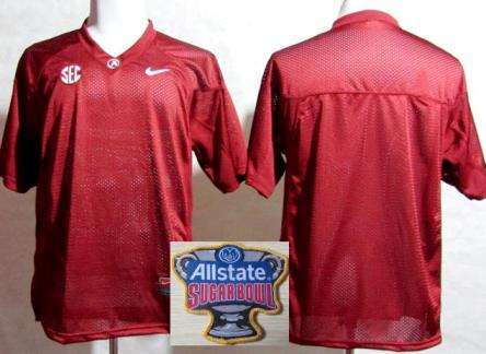 Alabama Crimson Tide Blank Red College Football NCAA Jersey 2014 All State Sugar Bowl Game Patch
