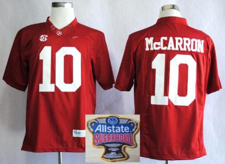 Alabama Crimson Tide 10 A.J McCarron Red Limited College Football NCAA Jerseys 2014 All State Sugar Bowl Game Patch