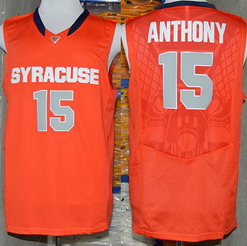 Syracuse Orange 15 Camerlo Anthony Orange NCAA Authentic Basketball Jersey