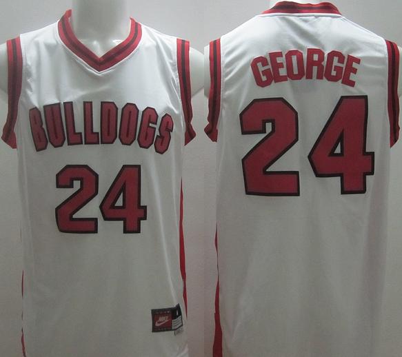 Nike Fresno State Bulldogs 24 Paul George White NCAA Basketball Jersey