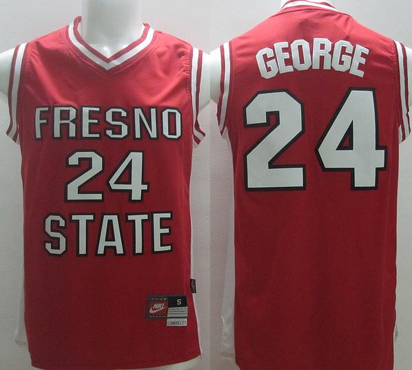 Nike Fresno State Bulldogs 24 Paul George Red NCAA Basketball Jersey