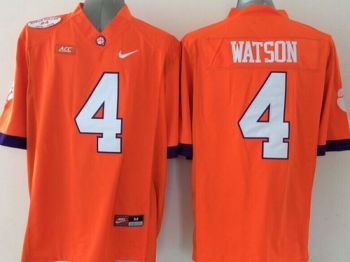 Tigers #4 Deshaun Watson Orange Limited Stitched NCAA Jersey