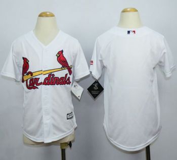 Youth Cardinals Blank White Cool Base Stitched Baseball Jersey