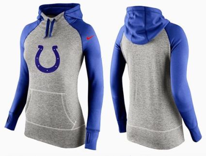 Women's Nike Indianapolis Colts Performance Hoodie Grey & Blue_2
