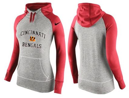 Women's Nike Cincinnati Bengals Performance Hoodie Grey & Red_2