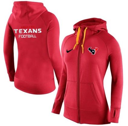 Women's Nike Houston Texans Full-Zip Performance Hoodie Red