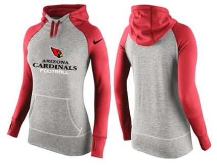 Women's Nike Arizona Cardinals Performance Hoodie Grey & Red_2