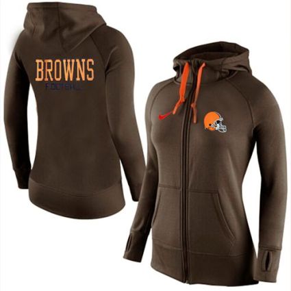 Women's Nike Cleveland Browns Full-Zip Performance Hoodie Brown