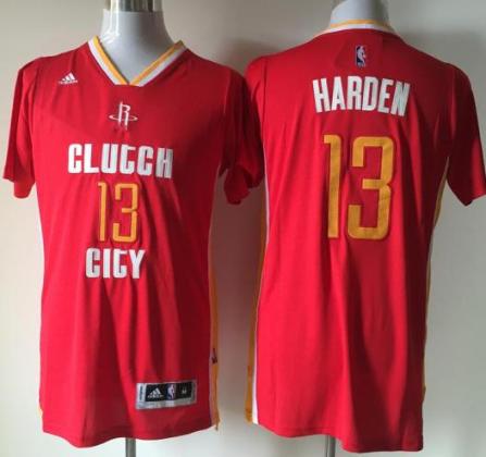 Houston Rockets #13 James Harden Red Short Sleeve Stitched NBA Jersey