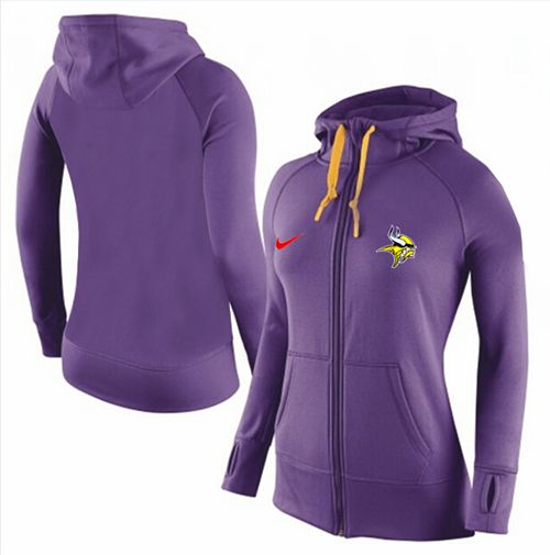 Women's Nike Minnesota Vikings Full-Zip Performance Hoodie Purple_2