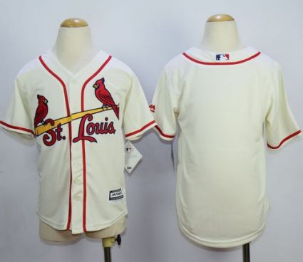 Youth Cardinals Blank Cream Cool Base Stitched Baseball Jersey