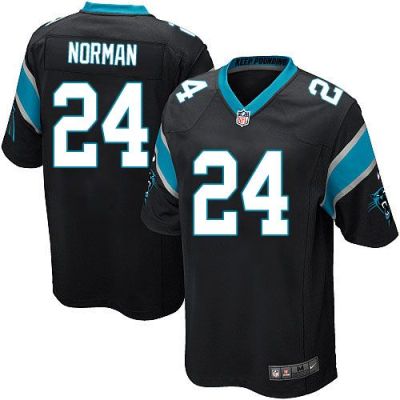 Youth Nike Panthers #24 Josh Norman Black Team Color Stitched NFL Jerseys