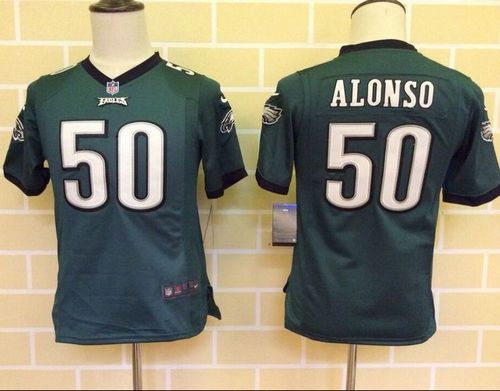 Youth Nike Eagles #50 Kiko Alonso Midnight Green Team Color NFL Jerseys