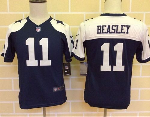 Youth Nike Cowboys #11 Cole Beasley Navy Blue Thanksgiving NFL Jerseys
