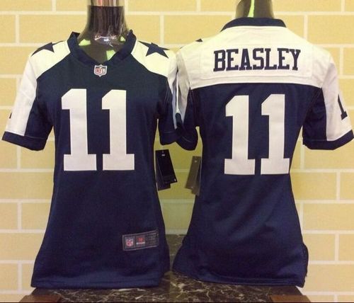 Women's Nike Cowboys #11 Cole Beasley Navy Blue Thanksgiving Throwback NFL Jerseys