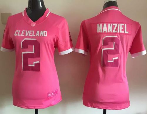 Women's Nike Browns #2 Johnny Manziel Pink Stitched NFL Jerseys