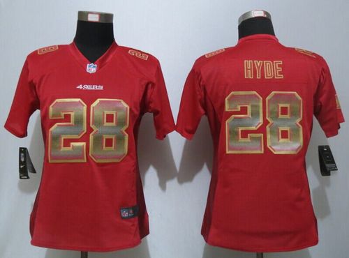 Women's Nike 49ers #28 Carlos Hyde Red Team Color Stitched NFL Jerseys