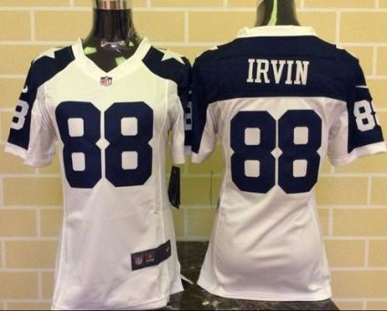 Women's Nike Cowboys #88 Michael Irvin White Thanksgiving Throwback NFL Jerseys