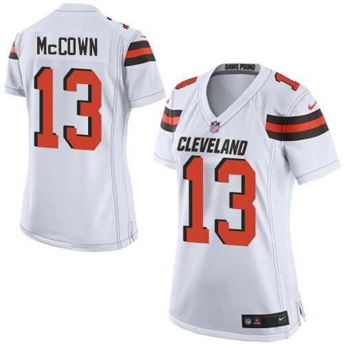 Women's Nike Browns #13 Josh McCown White Stitched NFL Jerseys