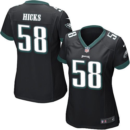 Women's Nike Eagles #58 Jordan Hicks Black Alternate Stitched NFL Jerseys