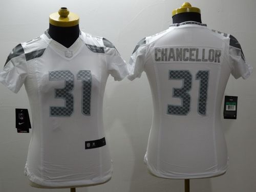 Women's Nike Seahawks #31 Kam Chancellor White Stitched NFL Jerseys