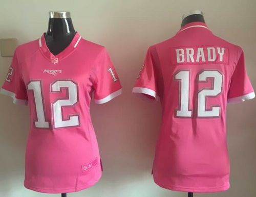 Women's Nike Patriots #12 Tom Brady Pink Stitched NFL Jerseys
