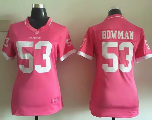 Women's Nike 49ers #53 NaVorro Bowman Pink Stitched NFL Jerseys
