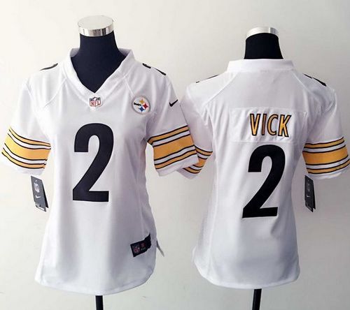 Women's Nike Steelers #2 Michael Vick White Stitched NFL Jersey