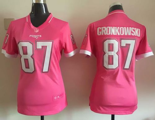 Women's Nike Patriots #87 Rob Gronkowski Pink Stitched NFL Jerseys