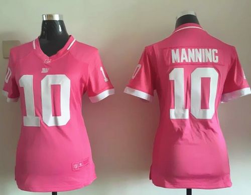Women's Nike Giants #10 Eli Manning Pink Stitched NFL Jerseys