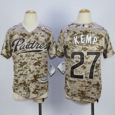 Youth Padres #27 Matt Kemp Camo Alternate 2 Stitched Baseball Jerseys
