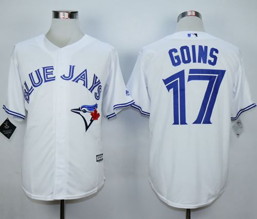 Blue Jays #17 Ryan Goins White New Cool Base Stitched Baseball Jersey