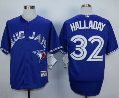 Blue Jays #32 Roy Halladay Blue Cool Base Stitched Baseball Jersey