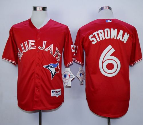 Blue Jays #6 Marcus Stroman Red Canada Day Stitched Baseball Jersey